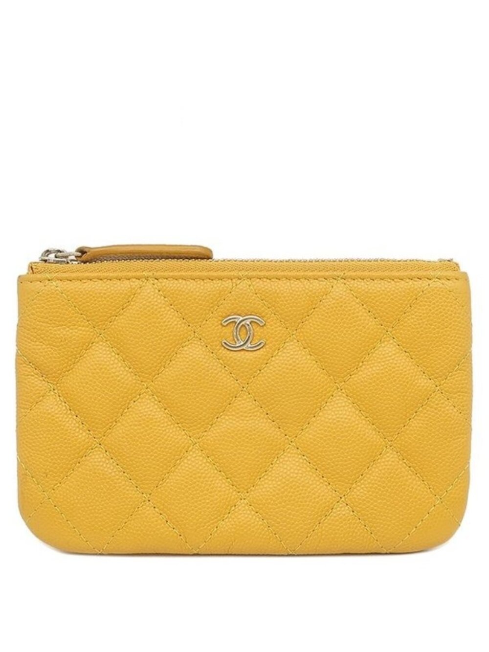 Chanel Pouch la Chic Small Zip Caviar Leather Yellow Gold CC Logo 27